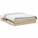 Bed Frame with Drawers without Mattress Sonoma Oak 140x200 cm 3280659