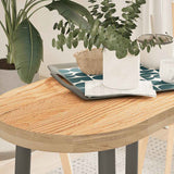 Table Top 80x40x4 cm Solid Wood Oak Oval 4009065