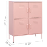 Storage Cabinet Pink Steel 80 x 35 x 101.5 cm Storage Cabinet 336139