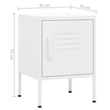 Nightstands 2 pcs White 35x35x51 cm Steel 3095213