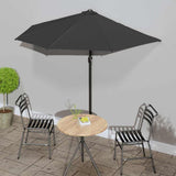 312500 Balcony Parasol with Aluminium Pole Black 270x144x222 cm Half