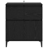 Sideboard Black Oak 60 x 35 x 70 cm Engineered Wood and Iron 881220