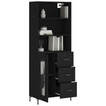 Highboard Black 69.5x34x180 cm Engineered Wood 3189510