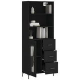 Highboard Black 69.5x34x180 cm Engineered Wood 3189510