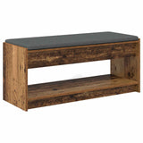 Hall Bench Old Wood 103 x 38 x 45 cm Engineered Wood and Fabric 891590