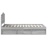 Bed Frame Grey Sonoma 90 x 200 cm Solid Pine Wood 3413358