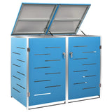 Double Wheelie Bin Shed 138x77.5x112.5 cm Stainless Steel 149567