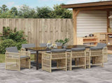 Garden Dining Set 9 pcs Beige Poly Rattan 3380796