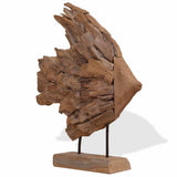 Fish Sculpture Teak 40x12x57 cm 244565