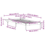 Bed Frame with Side Tables Natural 90 x 210 cm Solid Pine Wood 873220