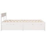 Bed Frame without Mattress White 140x200 cm Solid Wood Pine 3282349