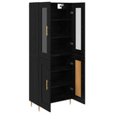 Highboard 2 pcs Black Oak Engineered Wood 3416272