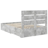 Bed Frame Concrete Grey 120 x 190 cm Engineered Wood 3411999