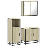 ZNTS 3 Piece Bathroom Furniture Set Sonoma Oak Engineered Wood 3300946