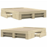 Bed Frame without Mattress Sonoma Oak 140x200 cm Engineered Wood 3295473