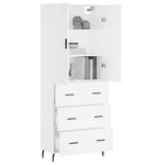 Highboard White 69.5x34x180 cm Engineered Wood 3195859