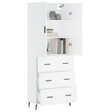 Highboard White 69.5x34x180 cm Engineered Wood 3195859