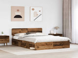 Bed Frame with Headboard Old Wood 140 x 200 cm Solid Pine Wood 3412076