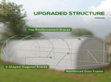 6 x 3 Polytunnel Greenhouse with Upgraded Structure, Mesh Door and Windows, 15 Plant Labels, T3398P310879