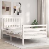 Bed Frame without Mattress White 100x200 cm Solid Wood 3194302