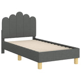 Toddler Bed Frame with Headboard Dark Grey 70 x 140 cm Fabric 42011040