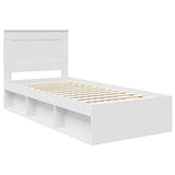 Bed Frame with Headboard White 90 x 190 cm Solid Pine Wood 3410128