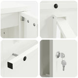 Mailbox with Storage with Door White 30 x 20 x 55 cm Steel 874948