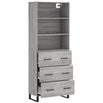 Highboard Grey Sonoma 69.5x34x180 cm Engineered Wood 3189411