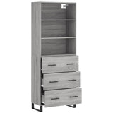Highboard Grey Sonoma 69.5x34x180 cm Engineered Wood 3189411