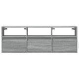TV Wall Cabinet with LED Lights Grey Sonoma 130x31x45 cm 852346