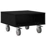 Side Table with Wheels Black Oak 50.5 x 50 x 30 cm 891025