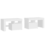 ZNTS Bedside Cabinets 2 pcs with LED Lights White 70x36.5x40 cm 3152770