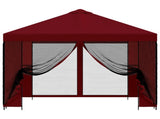 Garden Gazebo with Sidewalls 3 x 3 m Burgundy 900371