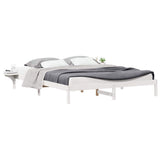 Bed Frame with Side Tables White 180 x 210 cm Solid Pine Wood 873233