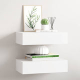 Wall-mounted Drawer Shelves 2 pcs White 40x23.5x10 cm MDF 330242