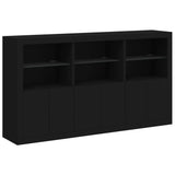 Sideboard with LED Lights Black 181.5x37x100 cm 3209150