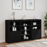 Sideboard with LED Lights Black 181.5x37x100 cm 3209178