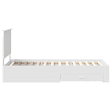 Bed Frame with Headboard White 90 x 200 cm Engineered Wood 3411350