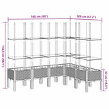 Garden Planter with Trellis Light Grey 160x120x142.5 cm PP 367967
