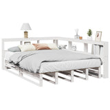 Bookcase Bed without Mattress White 160x200cm Solid Wood Pine 3324494