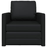 Folding Sofa Bed Black 74 x 77 x 81 cm Faux Leather 42030492