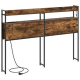 Headboard with Shelf Smoked oak 120 cm Engineered wood 859687