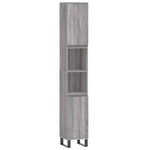 ZNTS 3 Piece Bathroom Cabinet Set Grey Sonoma Engineered Wood 3187803