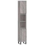 ZNTS 3 Piece Bathroom Cabinet Set Grey Sonoma Engineered Wood 3187803
