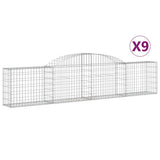 Arched Gabion Baskets 9 pcs 300x30x60/80 cm Galvanised Iron 3146492