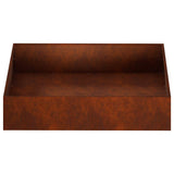 Garden Planter Rusty 100 x 100 x 20 cm Weathering Steel 8005034