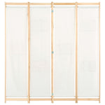 ZNTS 4-Panel Room Divider Cream 160x170x4 cm Fabric 248173