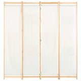 ZNTS 4-Panel Room Divider Cream 160x170x4 cm Fabric 248173