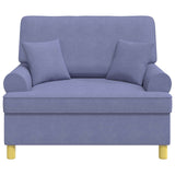 XXL Armchair with Cushions Jeans Blue Fabric 42043516