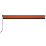 3069165 Manual Retractable Awning with LED 600x300 cm Orange and Brown